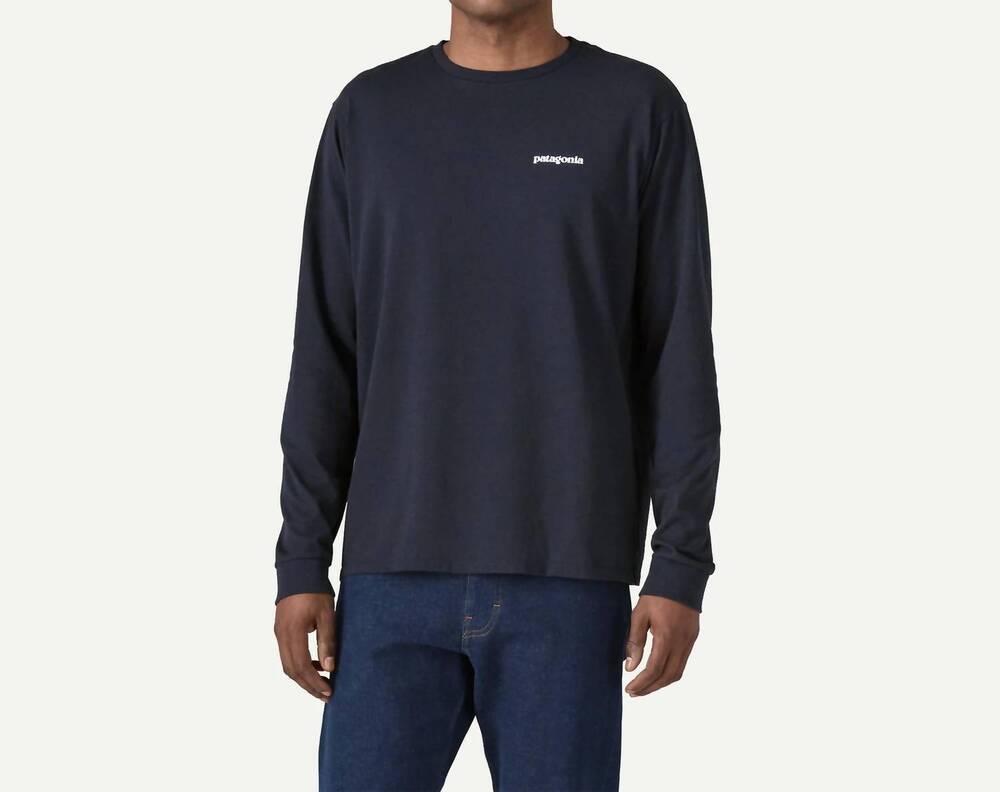 NEW PATAGONIA long sleeves p-6 logo responsibili-tee in new navy